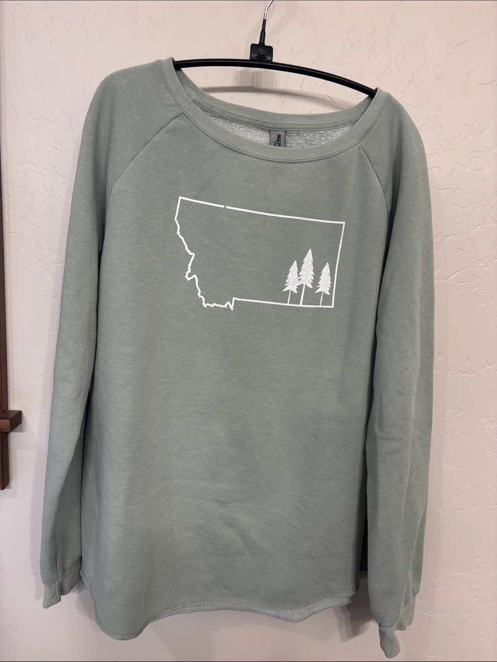 Montana Scene sage green crew sweatshirt, L